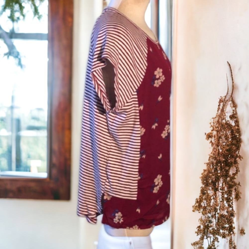 Maeve by Anthropologie Floral Stripe Top - Picture 6 of 9
